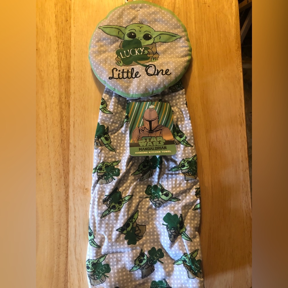 Baby Yoda St Patrick’s Day Hanging Towel